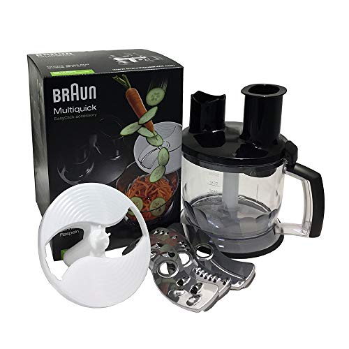 Braun Minipimer MQ70 Accesorio procesador de alimentos, 2 herramientas para triturar, 1.5 L, acero inoxidable, plástico, negro