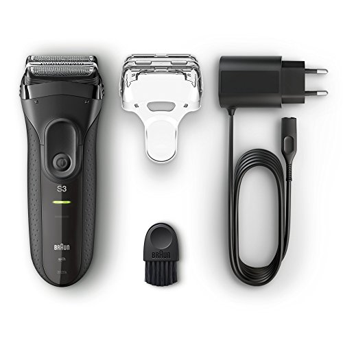 Braun Series 3 ProSkin 3020s Afeitadora Eléctrica Hombre, Afeitadora Barba Inalámbrica y Recargable, Máquina de Afeitar para Hombre, Negro