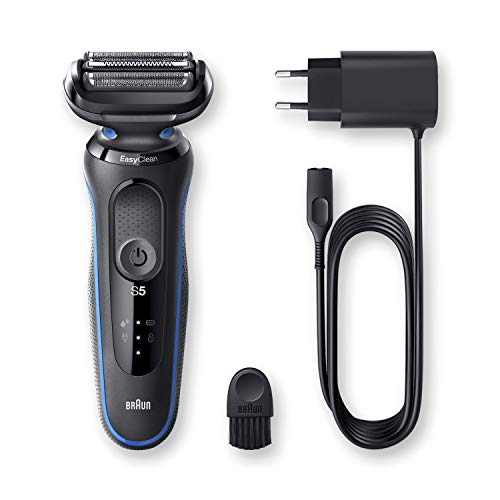 Braun Series 5 50-B1000s Afeitadora Eléctrica, máquina de afeitar barba hombre de Lámina, Uso en Seco y Mojado, Recargable, Inalámbrica, Azul