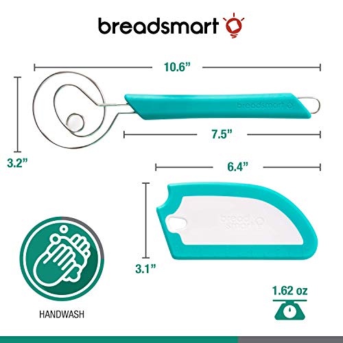 Breadsmart Juego de Batidora y Espátula para Pan Artesanal - Herramientas Esenciales para Amasar el Pan - Utensilios de Calidad para la Preparación de Pan en Casa