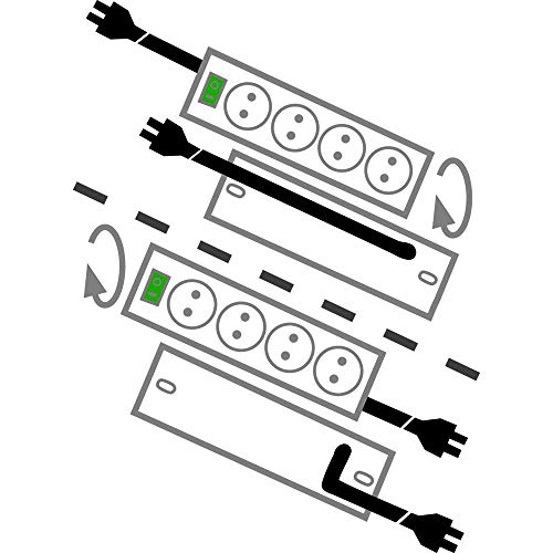Brennenstuhl Primera-Line regleta enchufes con 10 tomas corriente y 2 interruptores individuales (cable de 2 m, interruptor iluminado, montable) negro