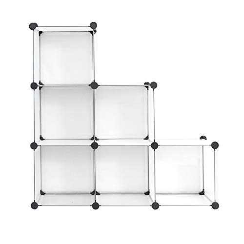 BRIAN & DANY Estanteria Modular de 6 Cubos, Separadores Ambientes Estanteria para Juguetes, Ropa y Libros, 93 x 93 x 31 cm, Blanco