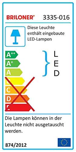 Briloner Leuchten LED lámpara de techo Integriert, 24 W, Blanco/Cromo, 46 x 46 x 6.7 cm