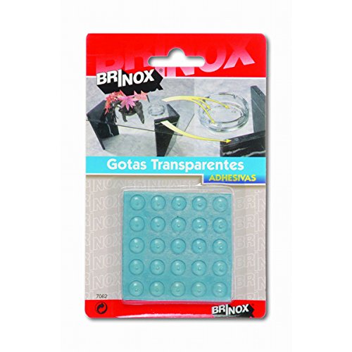 Brinox B70620H Gotas protectoras adhesivas, Transparente, Diámetro 9 mm x 2 mm, Set de 25 Piezas