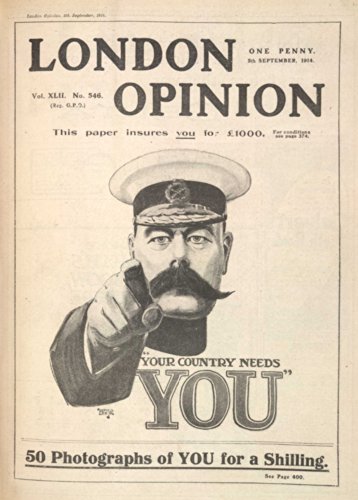 Británico de WW1 1914-1918 Propaganda LORD Kitchener. Tu país te necesita, de la opinión de Londres, septiembre 1914 250gsm polarmk tarjeta del arte A3 Póster