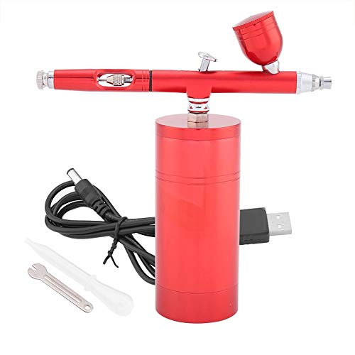 Broco Aerógrafo Kit, Mini Airbrush Kit Completo Aerografo USB Recargable Pistola de Pintura con Aire Compresor USB 0.3mm Pistola de pulverización de aerógrafo Capacidad 7CC para Maquillaje,Tatuajes