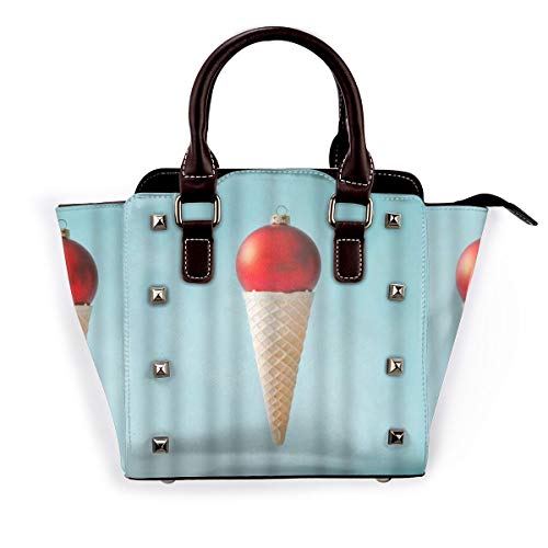 BROWCIN Helado Invierno Navidad Cono Chuchería Comida Desmontable Moda Tendencia Bolso de las señoras Bolso de hombro