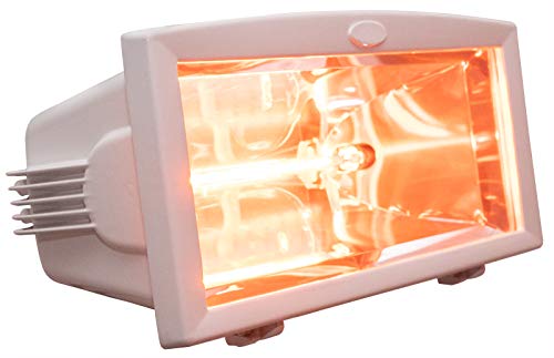 Brubaker - Estufa eléctrica por infrarrojos IP54, 1300 W, color blanco