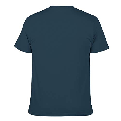 BTJC88 - Camiseta de algodón para hombre, diseño de calavera, color blanco Azul azul marino L