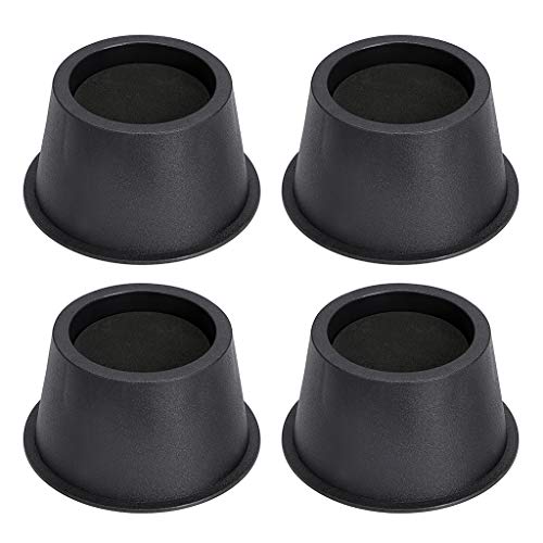 BTSKY - Juego de 4 elevadores circulares redondos para muebles, negro, 2 Inches