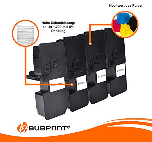 Bubprint - Juego de 4 tóner compatible con Kyocera TK-5220 TK5220 TK 5220 para Ecosys M5521cdn M5521cdw P5021cdn P5021cdw M5521 P5021 CDN cdw M-5521 BK C M Y