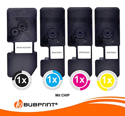 Bubprint - Juego de 4 tóner compatible con Kyocera TK-5220 TK5220 TK 5220 para Ecosys M5521cdn M5521cdw P5021cdn P5021cdw M5521 P5021 CDN cdw M-5521 BK C M Y