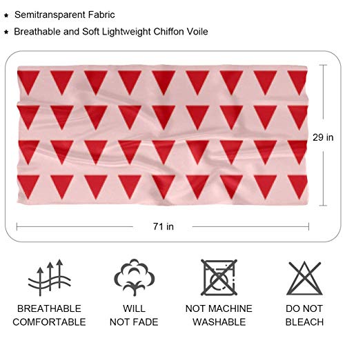 Bufanda de gasa con protector solar ligera y transpirable para mujer, para verano, para bloquear el viento y el triángulo isósceles rojos