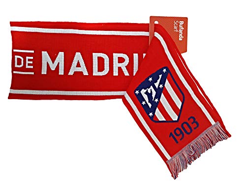 Bufanda Telar Atlético de Madrid - Nuevo Escudo - Rojo Blanco