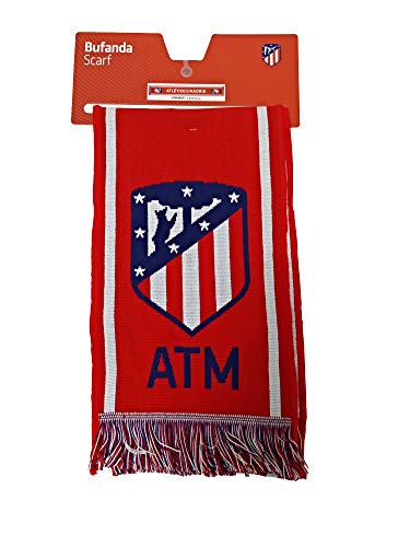 Bufanda Telar Atlético de Madrid - Nuevo Escudo - Rojo Blanco