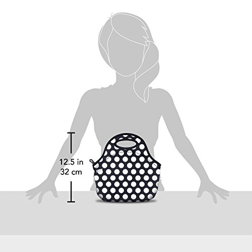 Built NY Gourmet Getaway Big Dot Black and White - Bolso neopreno para el almuerzo