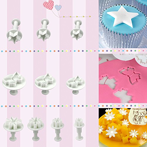 Buluri 84 Piezas Fondant Cortadores - Bricolaje Fondant Cake Decorating Sugarcraft Tools Kits - Para Decorar Pasteles, Fondant, Galletas De Jarabe,Galletas, Azúcar, Chocolat