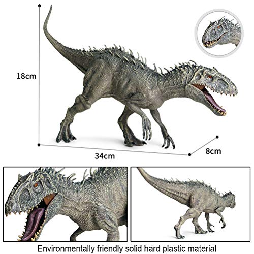 BUNRUN Plástico Jurassic World Indominus Rex Dinosaur Party y coleccionistas Artículo 34cm Animales Modelo Kid Toy Gift