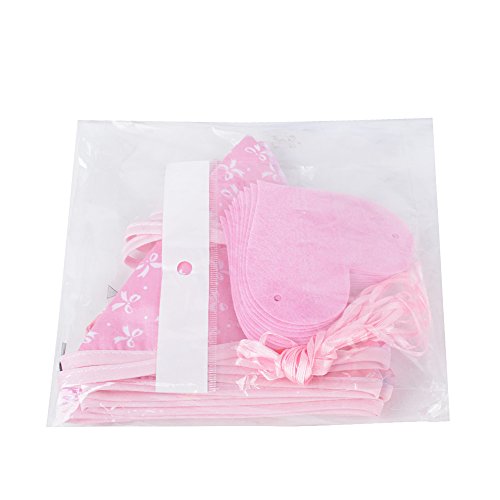 BUONDAC 2pcs Guirnaldas Banderines Banderitas Corazones Tela Decoración Fiesta Cumpleaños Boda Bautizo Jardín Hogar Banderas Triangulares Color Rosa