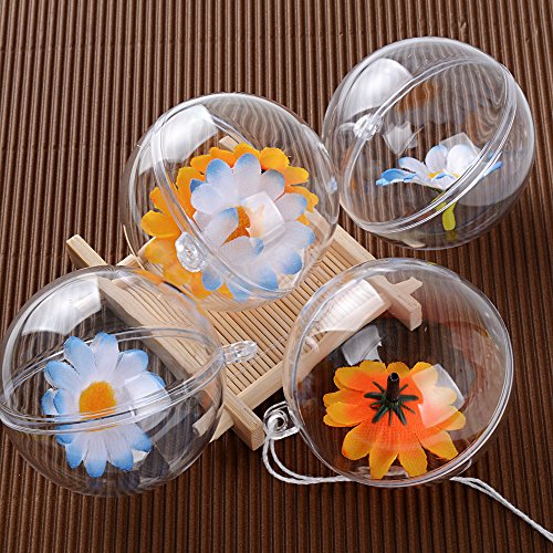 BUONDAC 30pcs Bolas Navideñas Plástico Transparente 6cm Colgantes Navidad Manualidades Adorno Boda Fiesta Hogar Decoración Arból Navidad Rellenar Dulces Chocolates Moldes Pasteles Bombas Baño