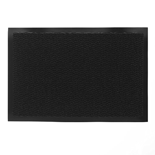 bütic Felpudo Gris/Negro con Borde rutschsicherem Tiras de PVC, Sauberlaufmatte 60 X 40cm