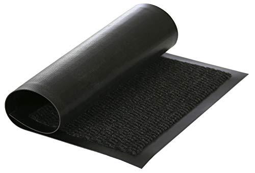 bütic Felpudo Gris/Negro con Borde rutschsicherem Tiras de PVC, Sauberlaufmatte 60 X 40cm