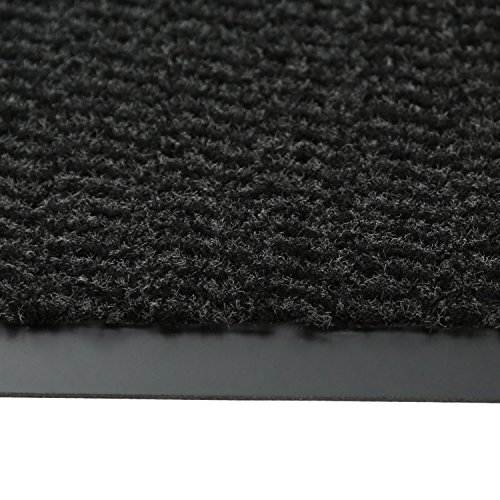 bütic Felpudo Gris/Negro con Borde rutschsicherem Tiras de PVC, Sauberlaufmatte 60 X 40cm