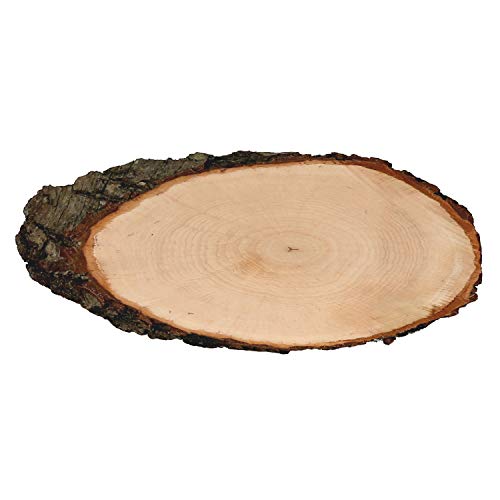 Bütic GmbH Corteza Tabla Fresno Ovalado – Corteza – Placa Árbol Pulido Tabla de Madera, Madera, ca. 45cm Lang