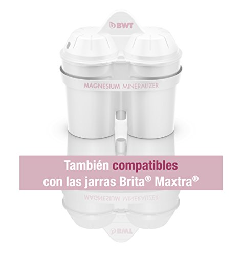 BWT 814336 Pack 6 filtros Jarra de Agua con magnesio Longlife mg2+, Polímeros Plásticos, Blanco, 6 Meses