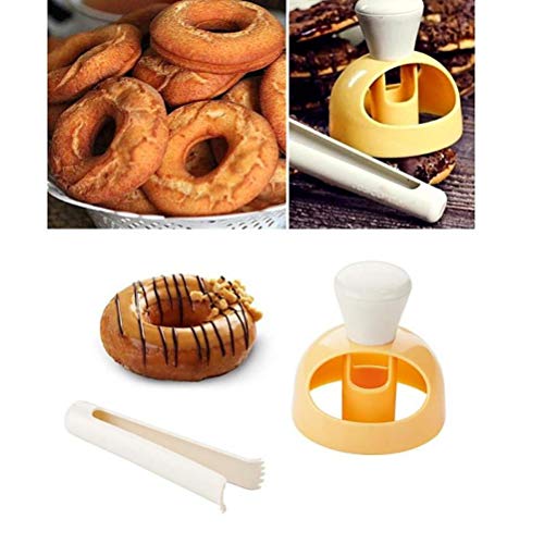 BYFRI Moho Rosquilla con Clip De Bricolaje De La Galleta De La Torta De Pan De Panadería Postres Cortador Marco del Molde para Hornear Herramientas Donuts Maker Cocina para Hornear 1 Pc