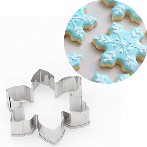 Cabilock 14 Unids Cortador de Galletas de Navidad Copo de Nieve de Acero Inoxidable Niño de Pan de Jengibre Árbol de Navidad Copo de Nieve Molde de Galletas de Santa Suministros para