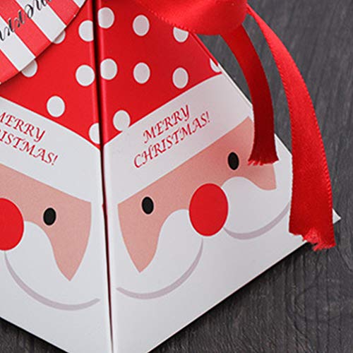 Cabilock 30 Cajas de Regalo Navidad con Cinta y Etiquetas, Cajas Papel Caramelo Juego Decorativa Cajas de Dulces, Pasteles, Galletas, Dulces, Cupcakes, Candy de Cajas de Regalo(Santa)