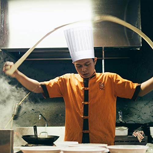 Cabilock 5 Unids Gorro de Chef Desechable Cocina Gorras de Chef No Tejidas Sombrero Culinario Blanco Sombrero de Trabajo de Cocina Accesorios de Cocina