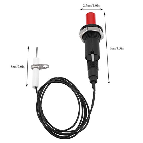 Cable de resistencia de 200 grados Lente de 1 metro Juego de 2 Kit de encendido por chispa Parrilla de barbacoa Botón de encendido Encendedor para chimenea Estufa Gas Encendido de electrodo de cerámic