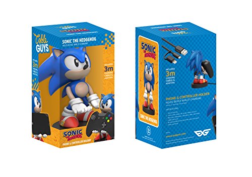 Cable Guy Sonic The Hedgehog de Sega, Soporte de sujeción o Carga para Mando de Consola y/o Smartphone de tu Personaje Favorito con Licencia Sega. Producto con Licencia Oficial. Exquisite Gaming