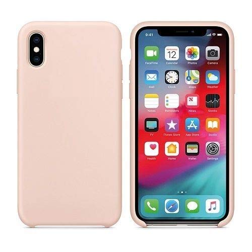 CABLEPELADO Funda Silicona iPhone X/XS Textura Suave Color Rosa Arena