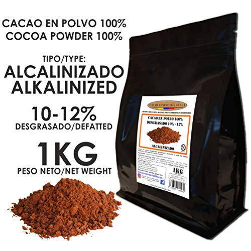 Cacao Venezuela Delta - Cacao en Polvo Puro 100% · Alcalinizado · Desgrasado 10-12% · 1kg