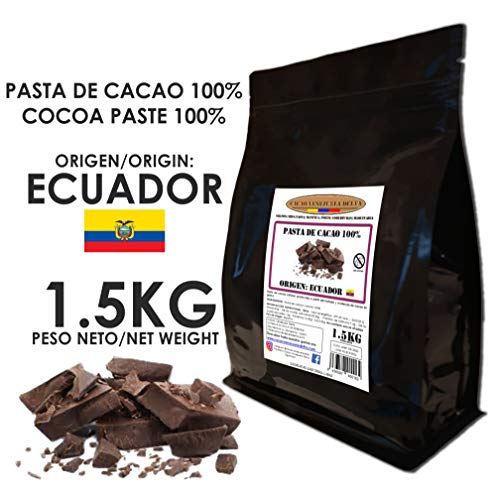 Cacao Venezuela Delta - Chocolate Negro Puro 100% · Origen Ecuador (Pasta, Masa, Licor De Cacao 100%) · 1,5kg