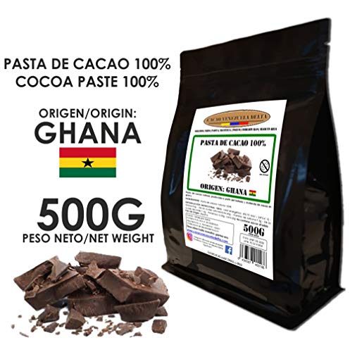 Cacao Venezuela Delta - Chocolate Negro Puro 100% · Origen Ghana (Pasta, Masa, Licor De Cacao 100%) · 500g