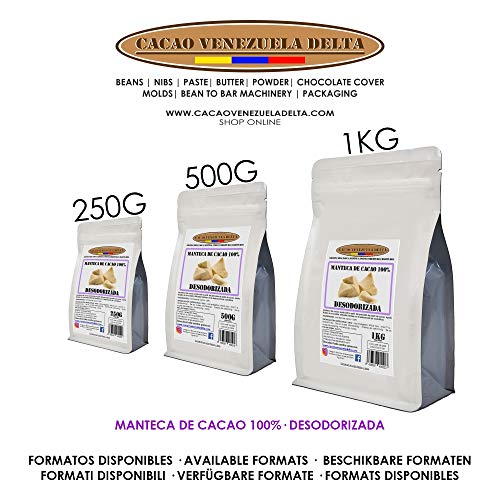 Cacao Venezuela Delta · Manteca De Cacao 100% · Desodorizada · 250g - Calidad Extra