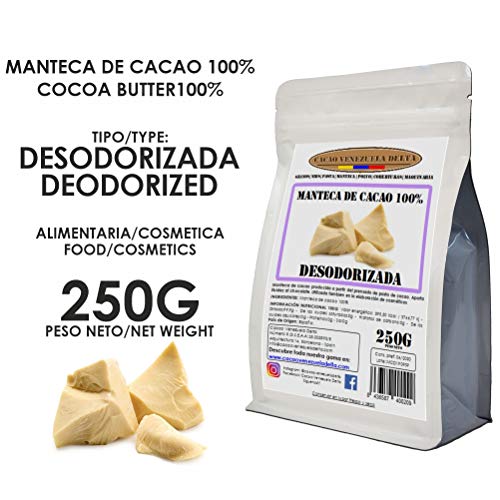 Cacao Venezuela Delta · Manteca De Cacao 100% · Desodorizada · 250g - Calidad Extra
