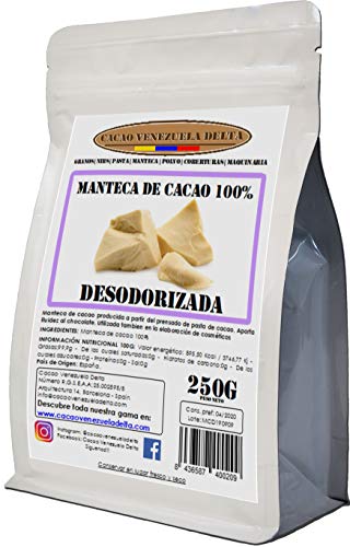 Cacao Venezuela Delta · Manteca De Cacao 100% · Desodorizada · 250g - Calidad Extra