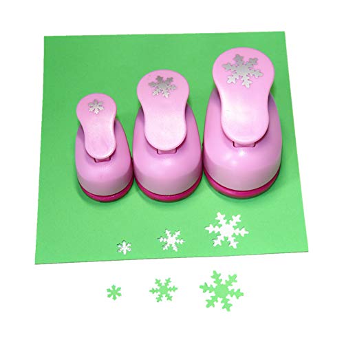 CADY - Set de 3 perforadoras de papel para manualidades (8 mm, 15 mm, 25 mm) Copo de nieve.