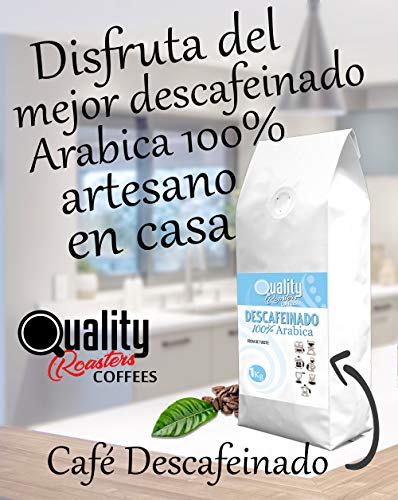 ☕ Café en grano natural. Descafeinado. 100% Arabica. 1Kg. Tostado artesanal.