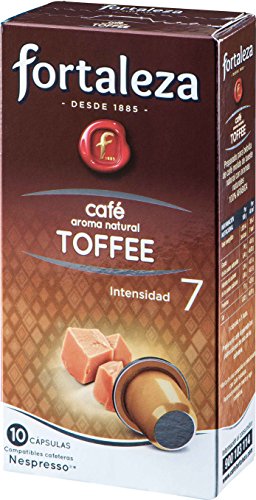 Café Fortaleza - Cápsulas de café con Aroma Toffee Compatibles con Nespresso - Pack 5 x 10 - Total 50 Cápsulas