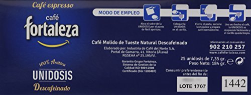 Café FORTALEZA - Cápsulas de Café Descafeinado Sistema ESE 44 - Pack 1 x 25 - Total 25 unidosis