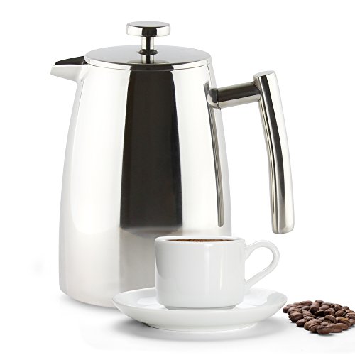 Café Ole Stal Belmont. Cafetera para 3 tazas, de doble pared 6 Cup / 0.8L Mirror Finish