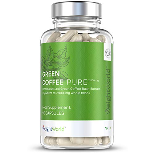 Café Verde Puro, Potente Fórmula 7000 mg - Suplemento Para Perder Peso y Antioxidante, Quemagrasas Natural, Reactiva Metabolismo Para Adelgazar, Green Coffee Puro, Dieta Keto, Vegano, 90 Cápsulas