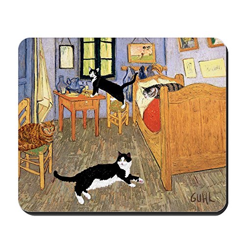 CafePress diseño de Vincent de gatos – antideslizante de goma alfombrilla de ratón, ratón para videojuegos