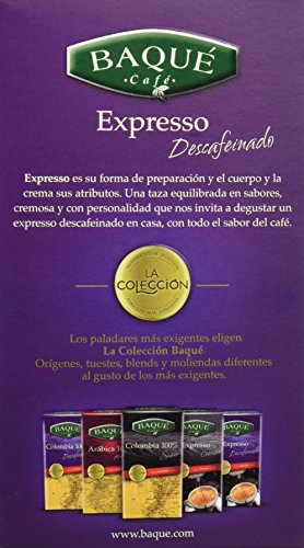Cafés Baqué Café Molido La Colección Expresso Descafeinado - 250 gr - [Pack de 8]